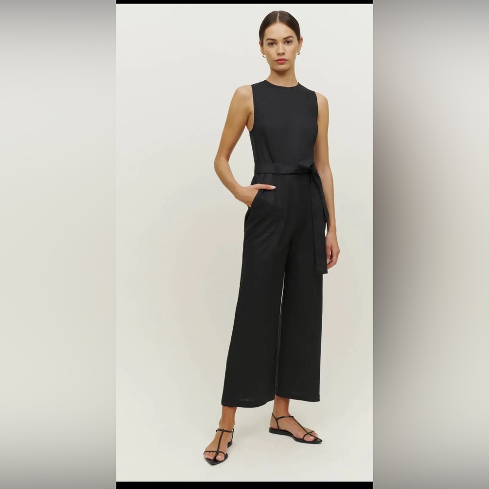 REFORMATION 
Naomi Linen Jumpsuit - Black